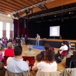 Momento do evento, planta baixa do auditorio